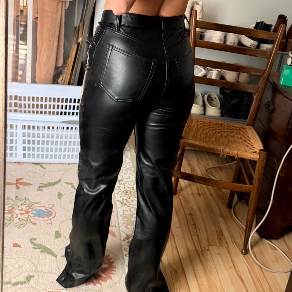 Abercrombie Faux Leather Split Leg Pants - Picture 3 of 5